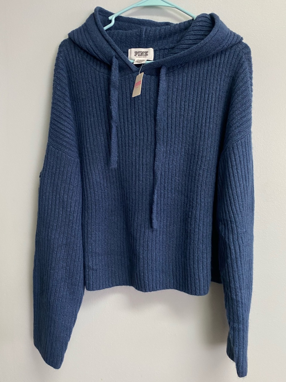 NWT PINK VICTORIA'S SECRET RIBBED KNIT SWEATER - LARGE